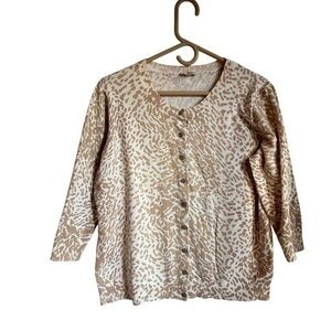 Talbots animal print cardigan sweater plus size X